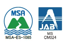 ISO 14001 MSA・JAB認証マーク